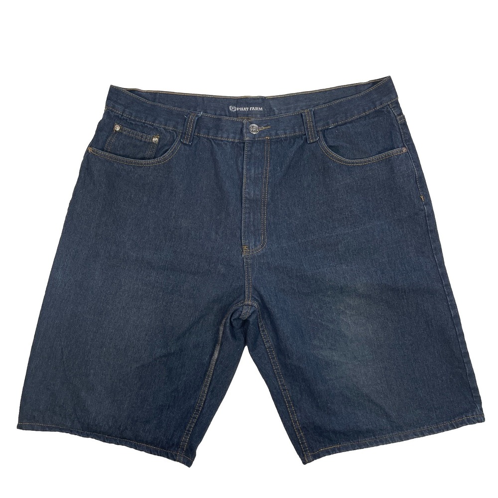 Phat Farm Jean Shorts Men's 42 Blue Relaxed Fit Dark Wash Denim